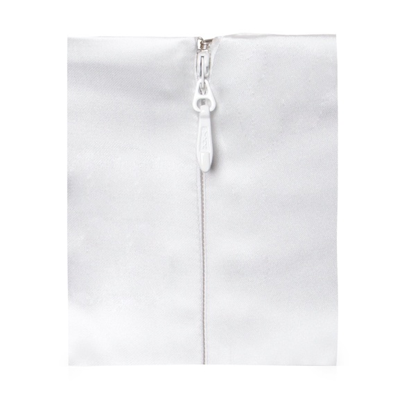 Miss Circle Hedy White satin off shoulder draped sleeves corset bustier dress - Picture 7 of 8